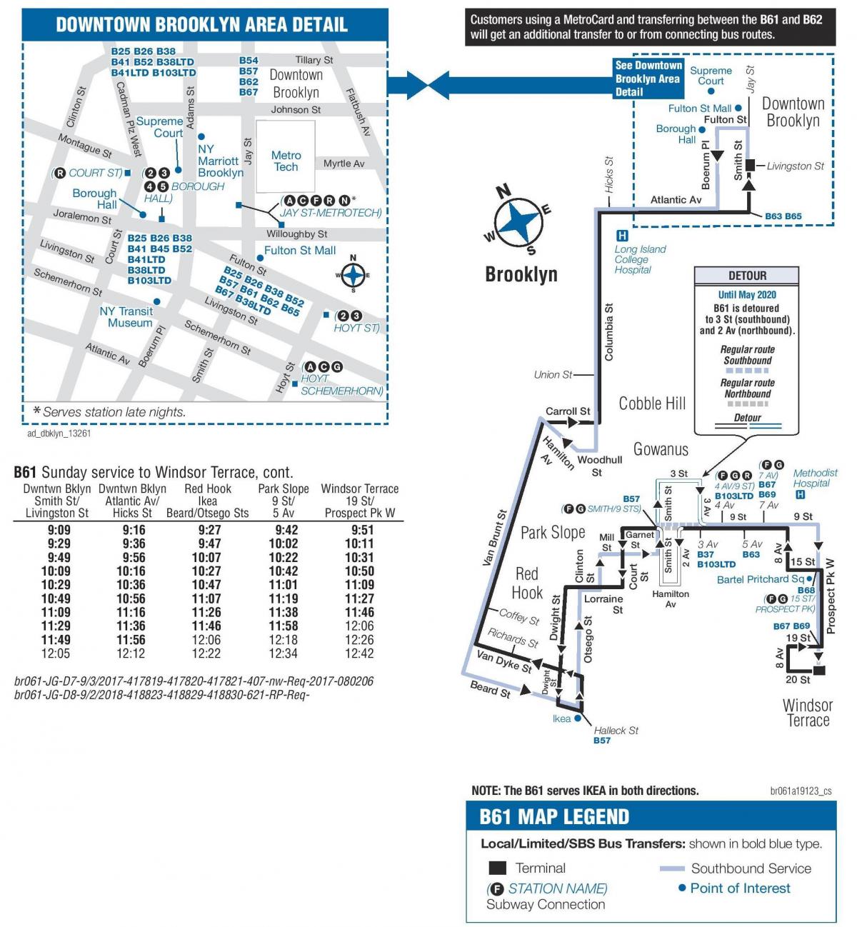 map of b61 bus