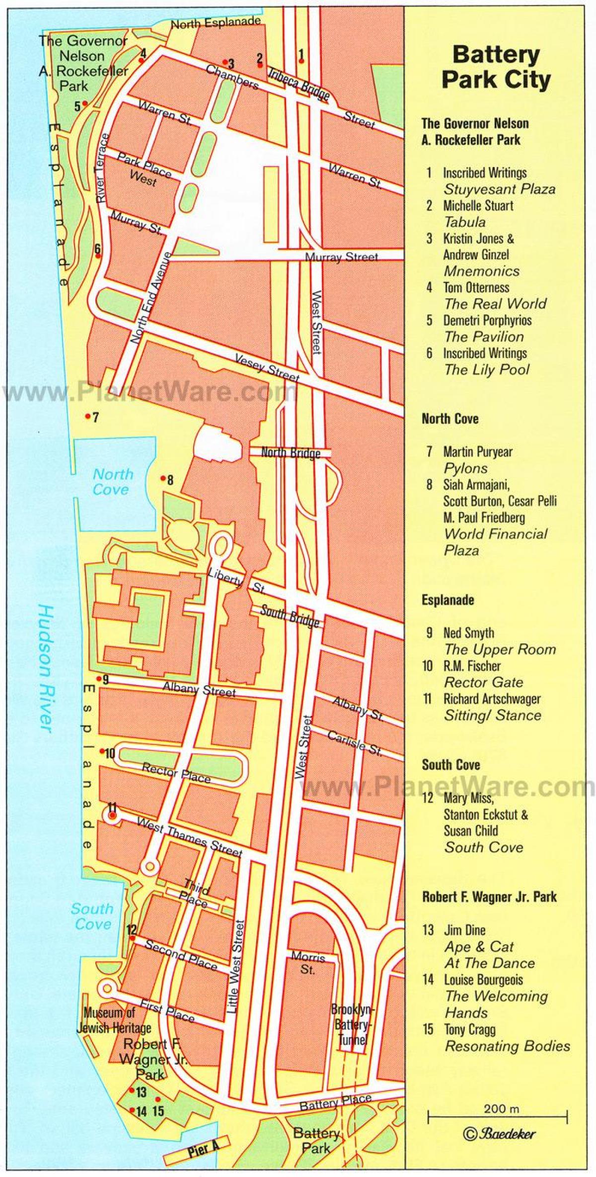 battery park New York map