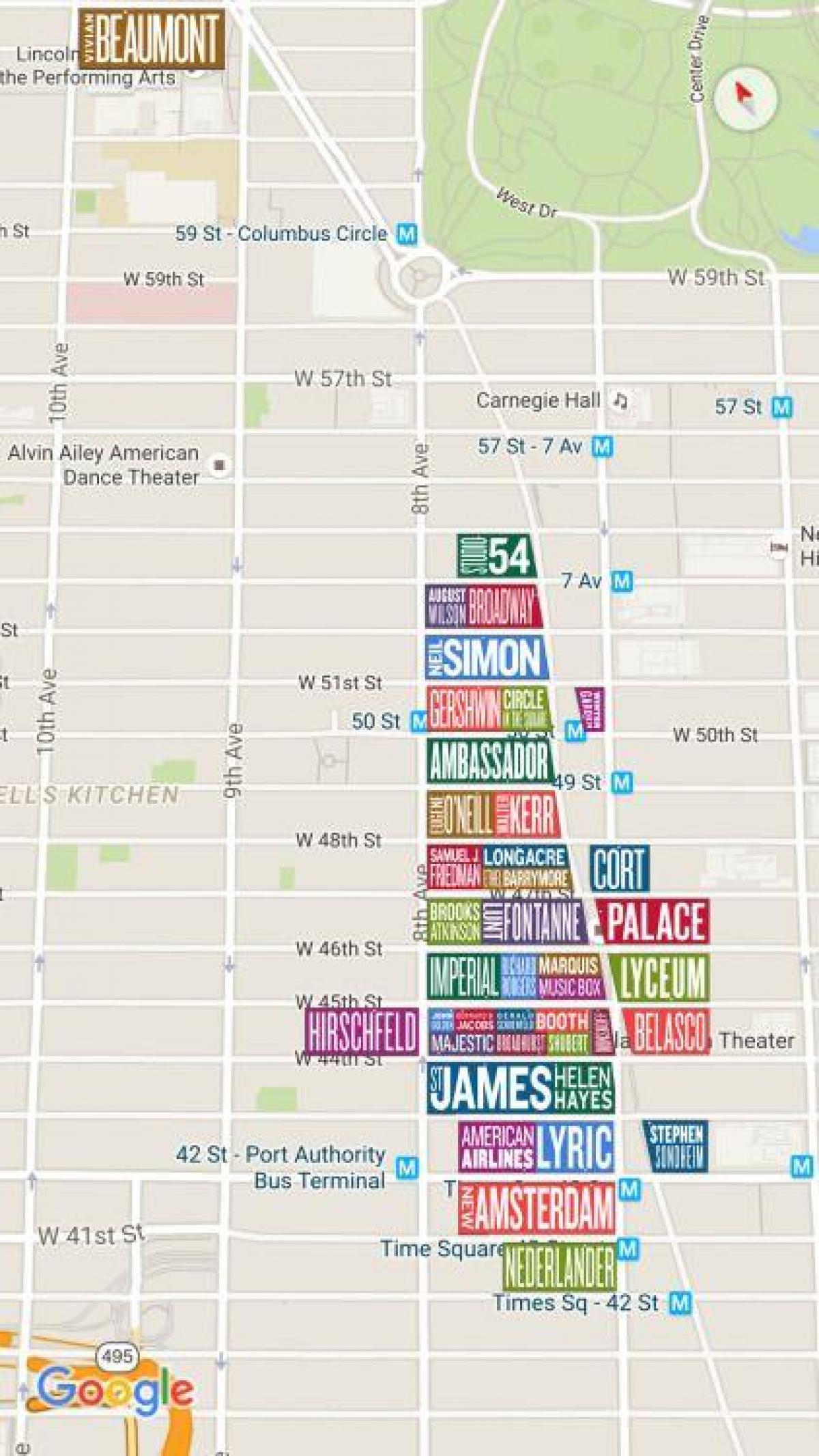 broadway New York map