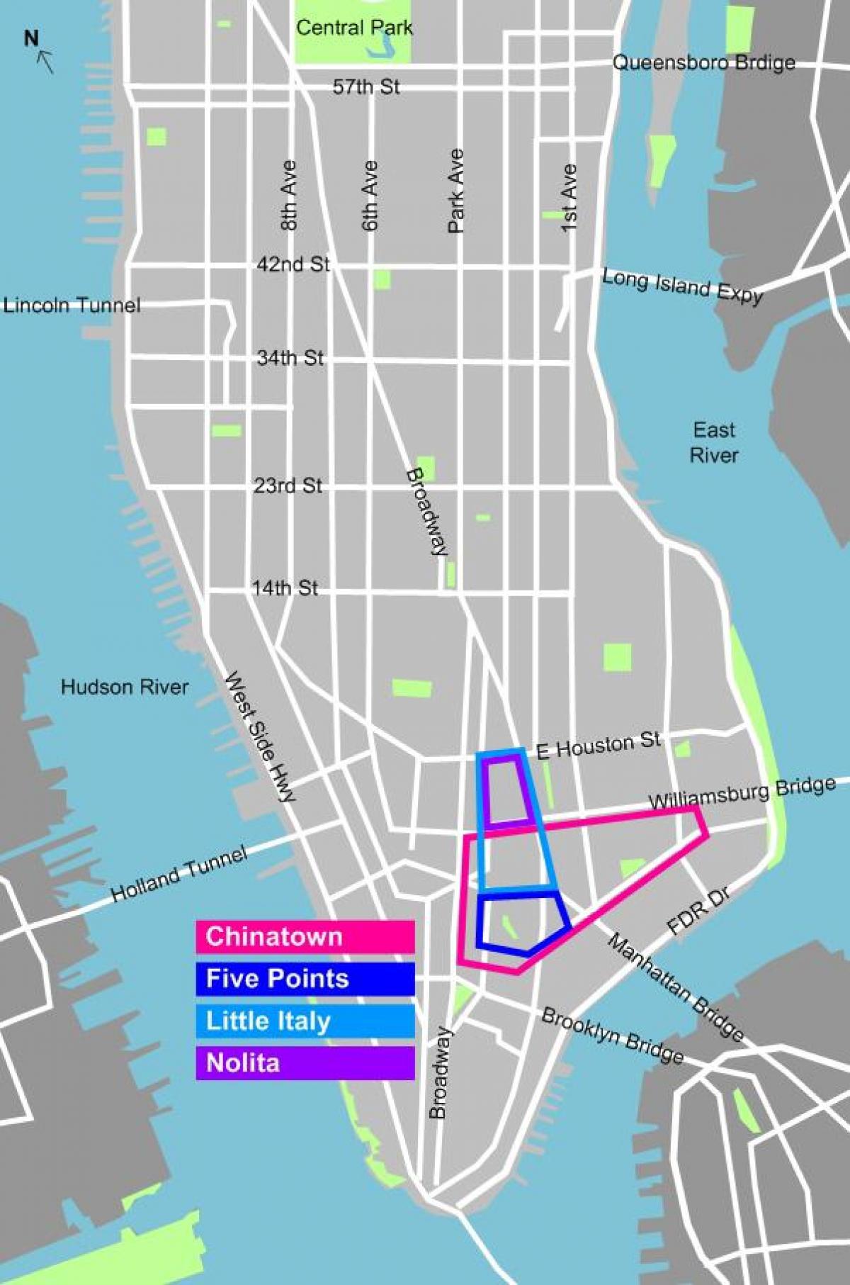 Chinatown New York map
