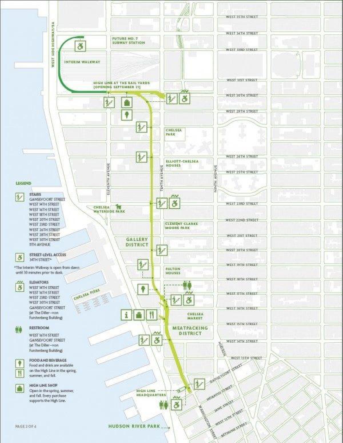 high line New York map