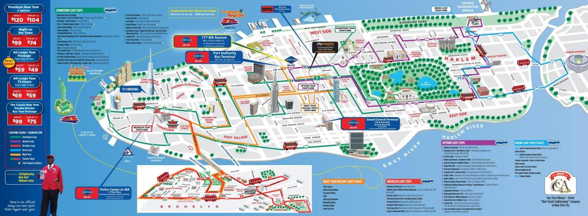 New York hop on hop off bus route map