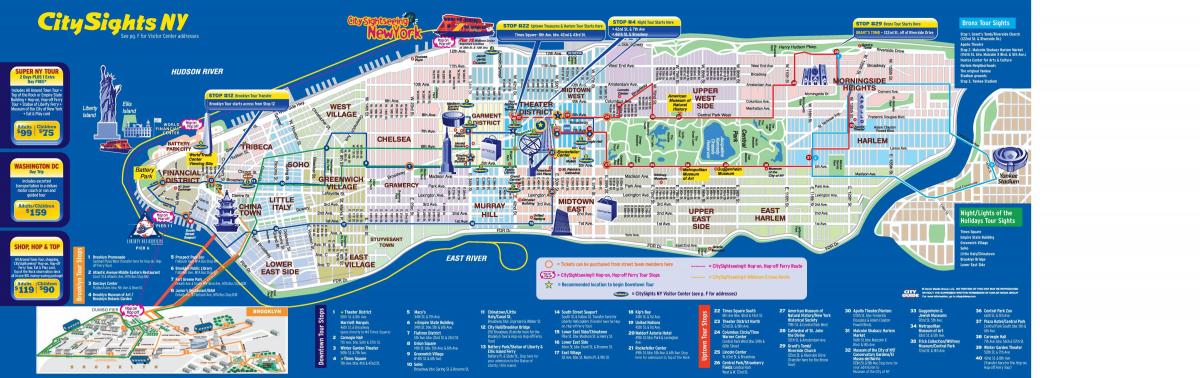 New York sightseeing bus route map