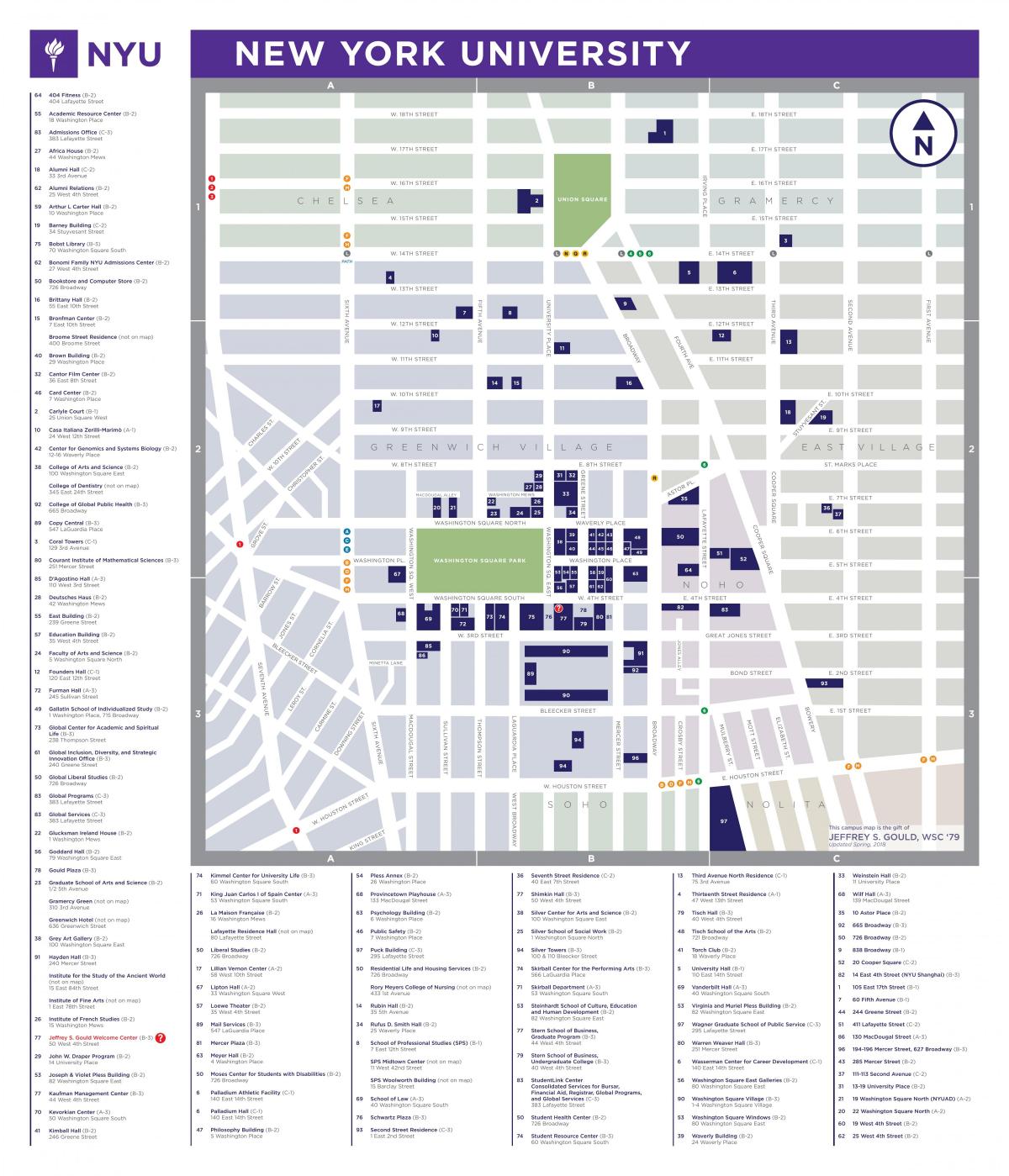 New York university campus map