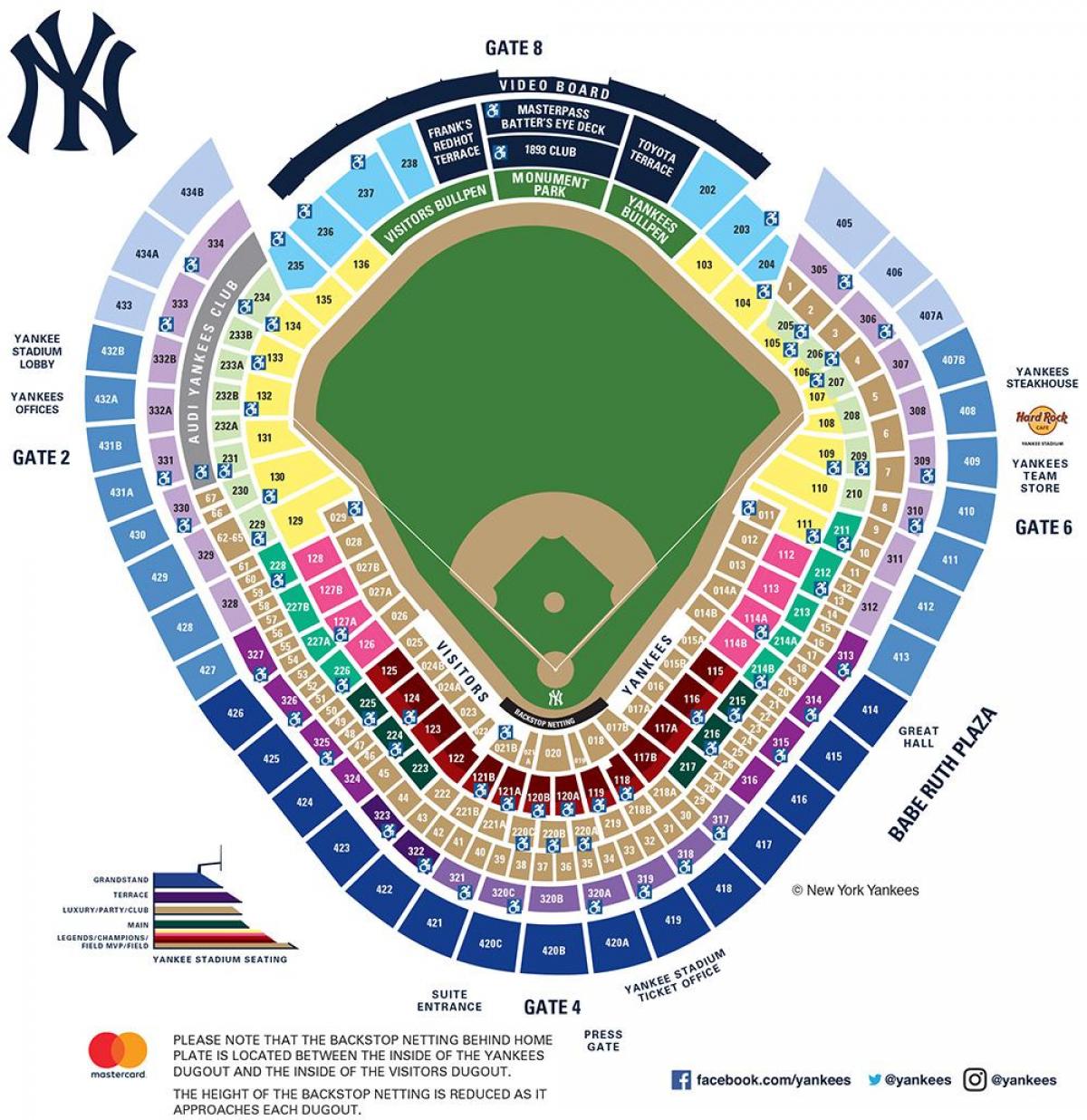 New York yankees stadium seating map