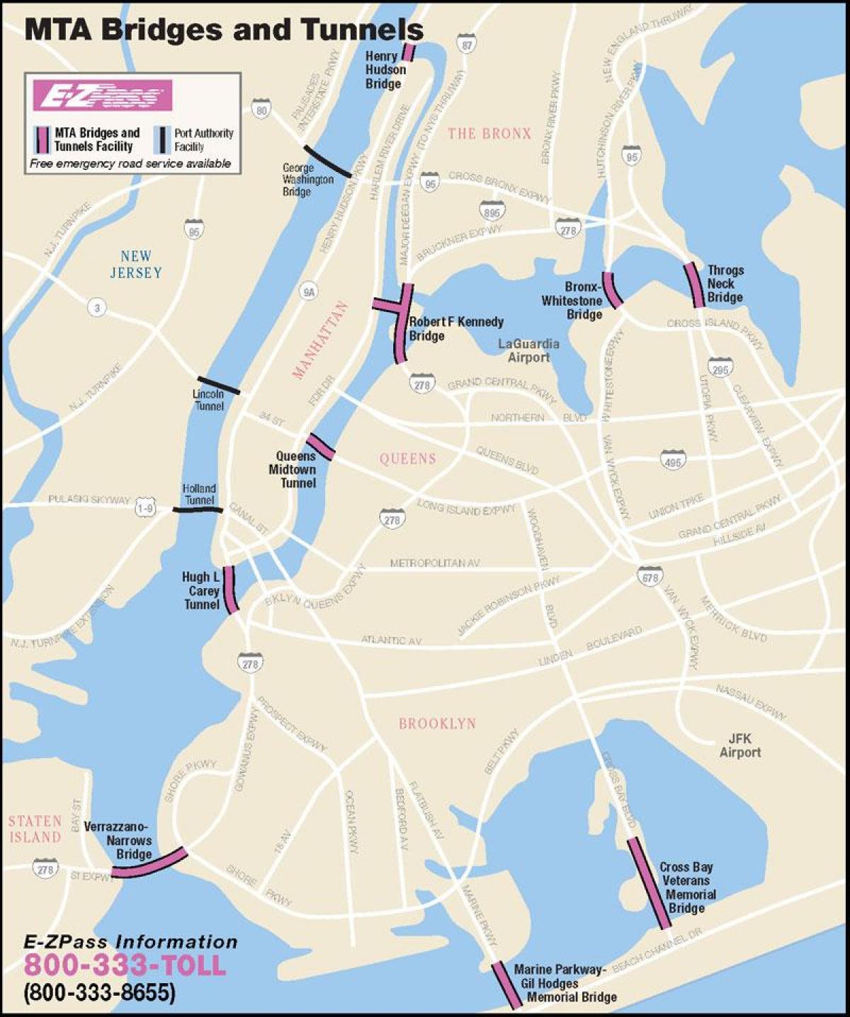 New York bridges map