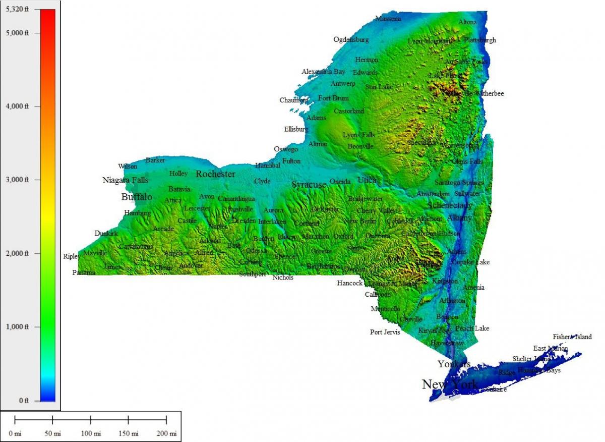 New York elevation map