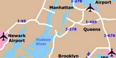 New York area airports map