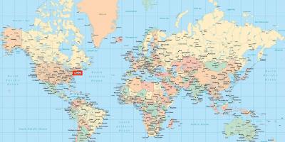 World map showing New York