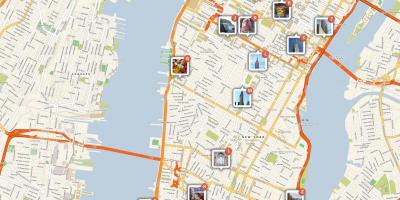 NYC map with landmarks