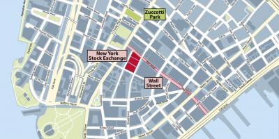 Wall street New York map